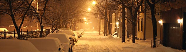 Город в снегу